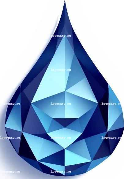 Геометрический Логотип с Каплей Воды