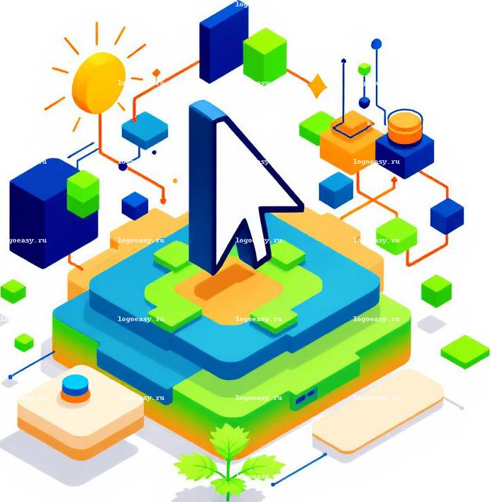 Изометрический логотип с курсором