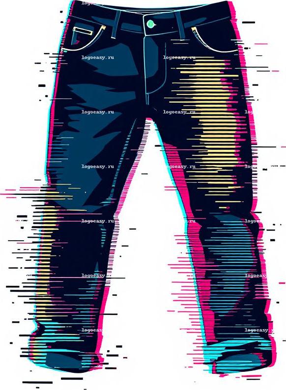 Логотип Джинсов с Эффектом Глитча