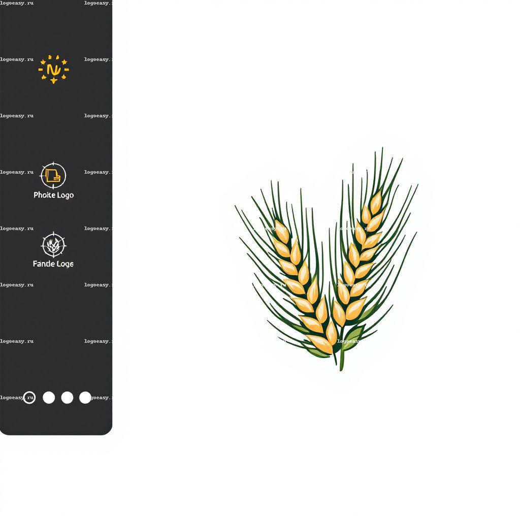 Логотип с колосьями пшеницы в техническом стиле