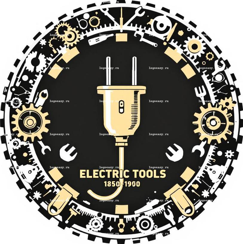 Логотип Электроинструментов в Винтажном Стиле