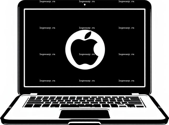 Логотип MacBook в стиле лайн-арт