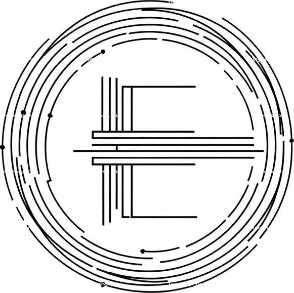 Логотип 'Е' в круге в стиле линейной графики