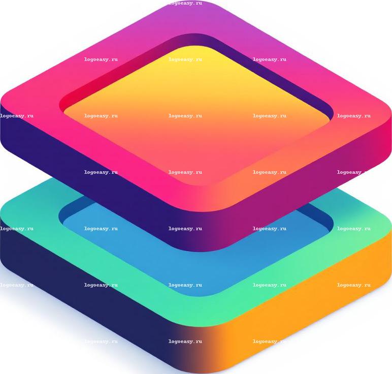 Логотип с изометрическими полосами