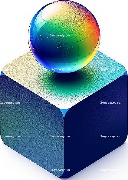 Изометрический логотип с кубом и сферой