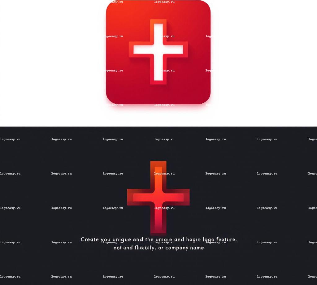 Логотип с градиентным 3D-крестом