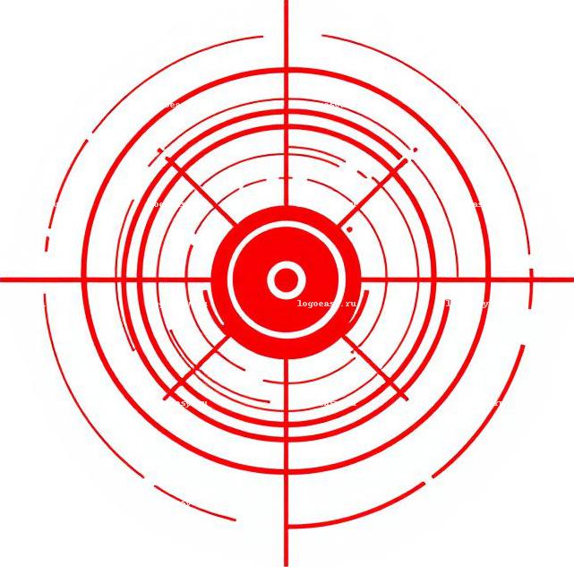 Линейный логотип с красной мишенью