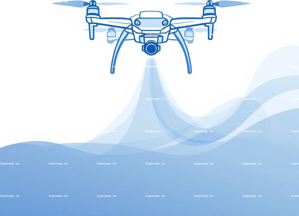 Логотип Квадрокоптера в Стиле Линейной Графики