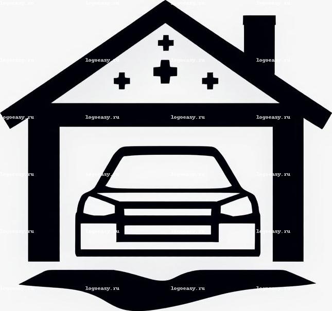 Минималистичный логотип с гаражными воротами