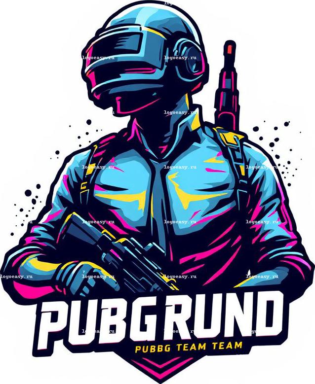 Логотип команды PUBG в стиле поп-арт