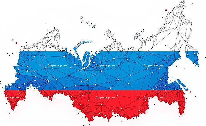 Логотип Российского Флага в Стиле Линейной Графики