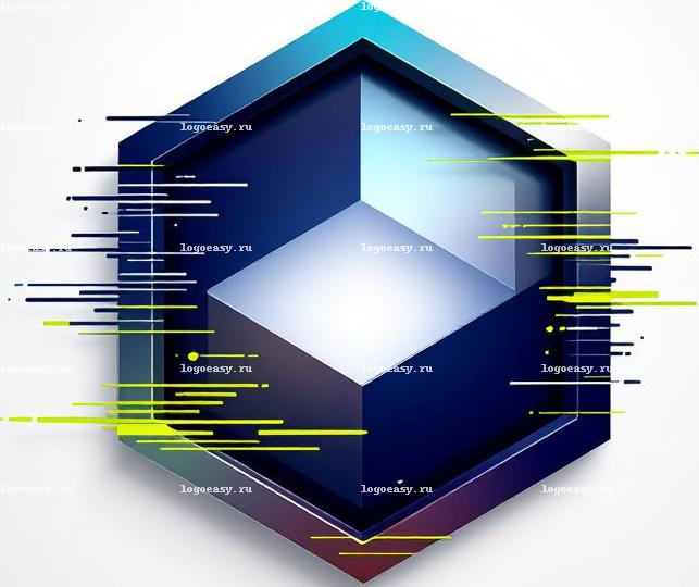 Логотип с Шестиугольником и Глитчем