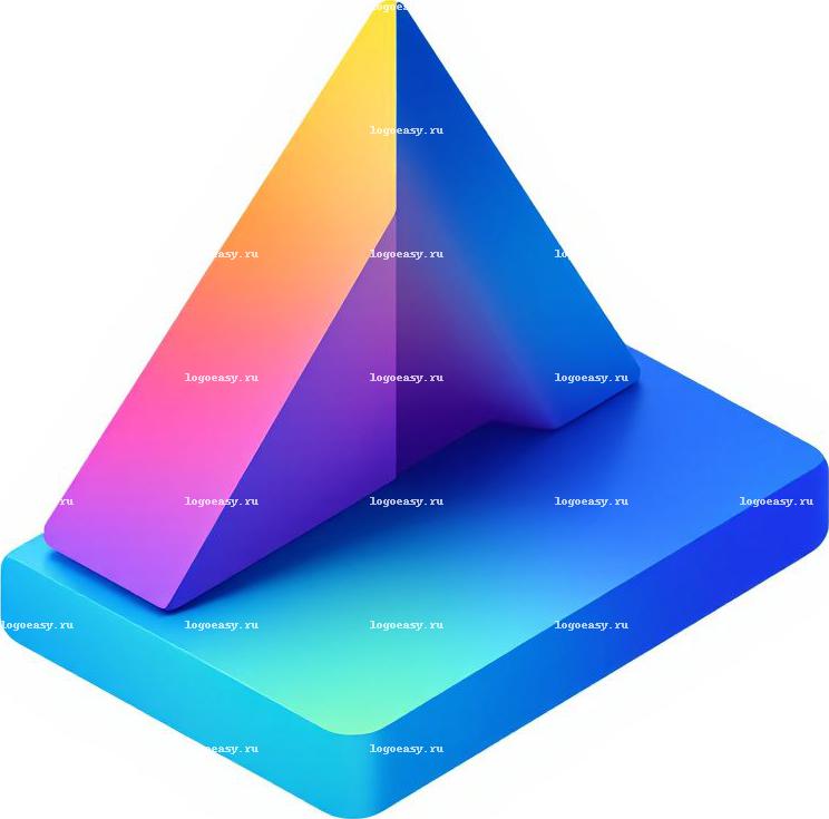 Изометрический логотип с треугольником и прямоугольником
