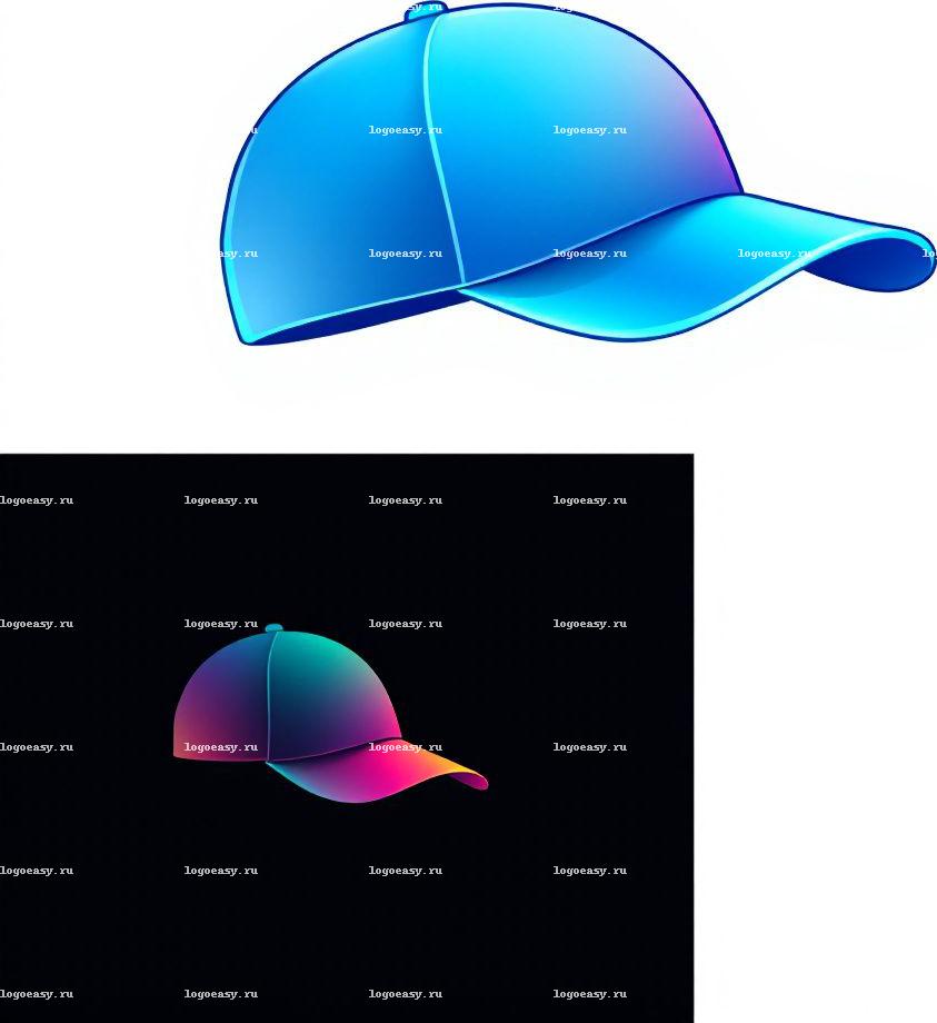 Логотип с градиентным 3D кепкой