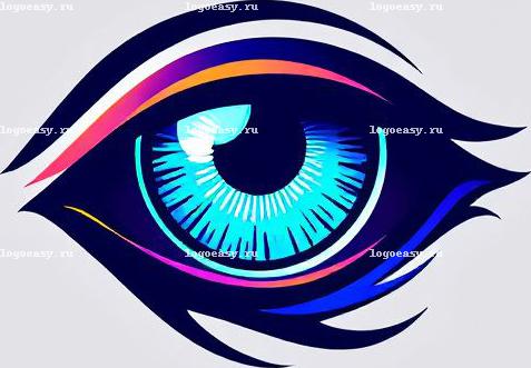 Логотип с закрытым глазом и градиентом в 3D