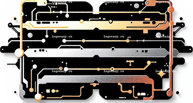 Логотип с градиентными металлическими линиями