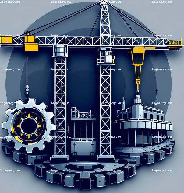 Гибридный логотип строительного крана