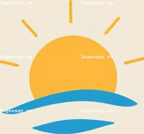Логотип Солнца и Волны для Отдыха