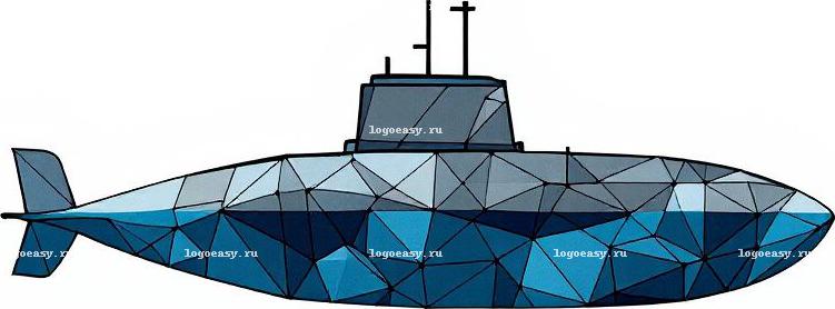 Геометрический логотип с подводной лодкой