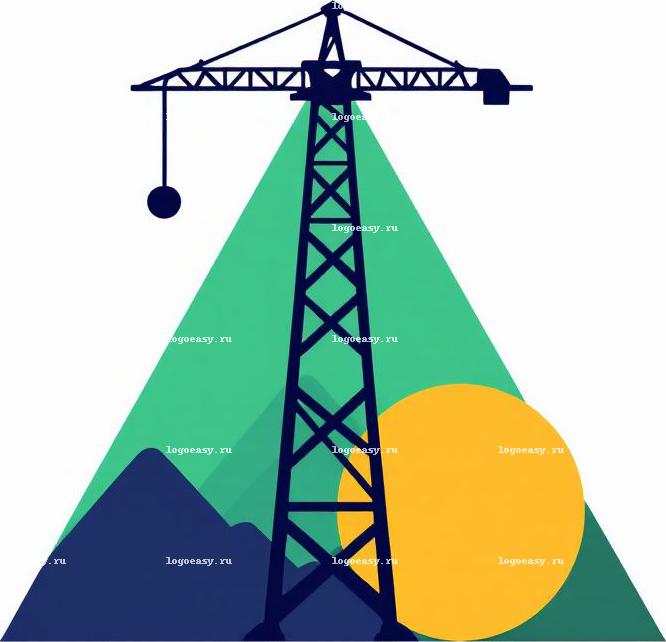 Абстрактный логотип с башенным краном