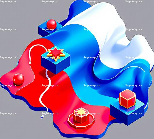 Изометрический логотип с российским флагом