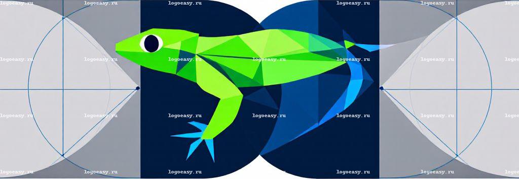 Геометрический Логотип с Ящерицей