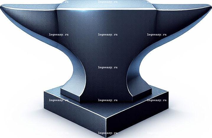 Логотип с 3D Наковальней и Градиентом