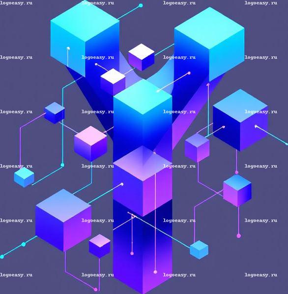 Изометрический логотип 'Y' для технологической компании