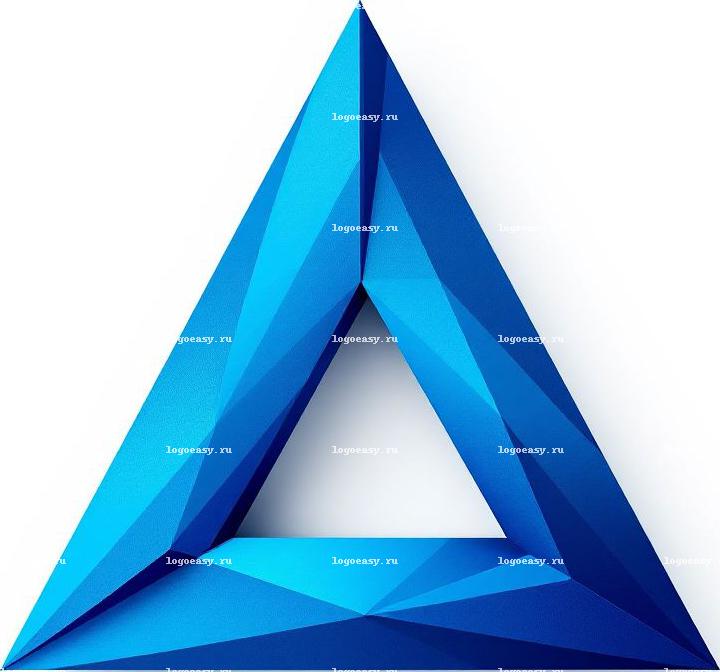 Голубой Треугольник Гибридный Логотип
