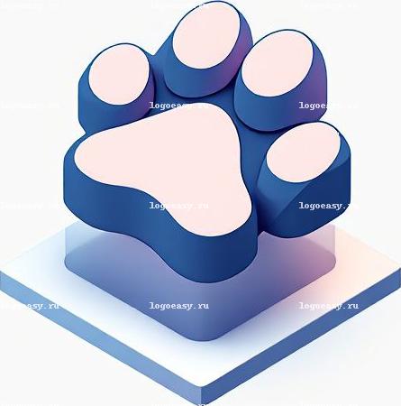 Изометрический логотип с лапкой кота
